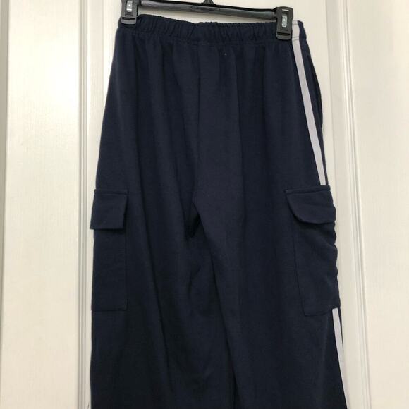 Commense Womens Side Panel Cargo Sweatpants Drawstring Long Pants Navy Large NWT - Picture 6 of 12